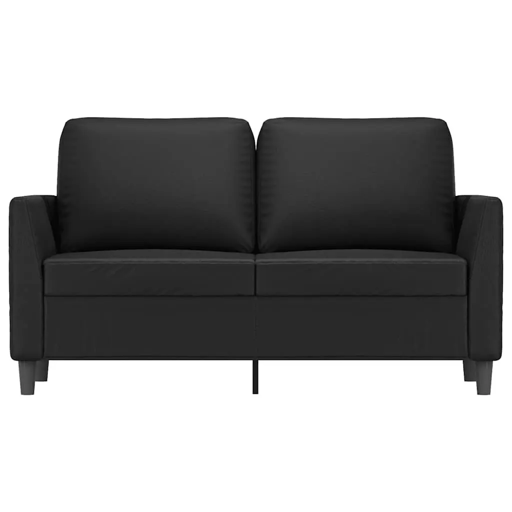 2-Seater Sofa Black 120cm Modern Living Room Couch Faux Leather Furniture