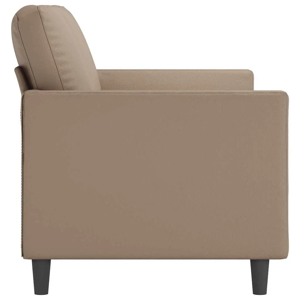 2-Seater Sofa Brown Faux Leather Lounge Couch Modern Living Room Furniture 140cm
