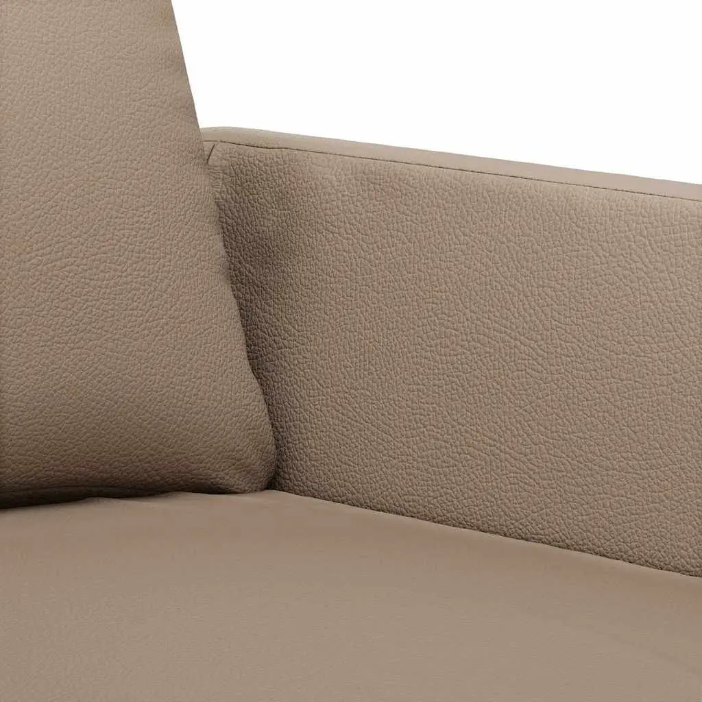 2-Seater Sofa Brown Faux Leather Lounge Couch Modern Living Room Furniture 140cm