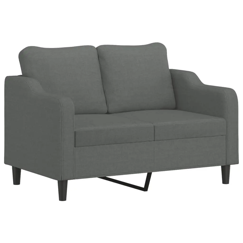 2-Seater Sofa Dark Grey 120cm Fabric Couch Lounge Seat Living Room Furniture