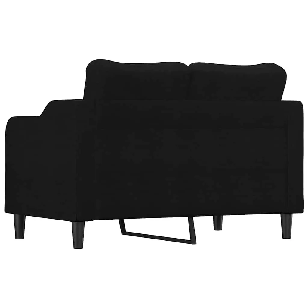 2-Seater Sofa Black Fabric 120cm Modern Couch Lounge Seat