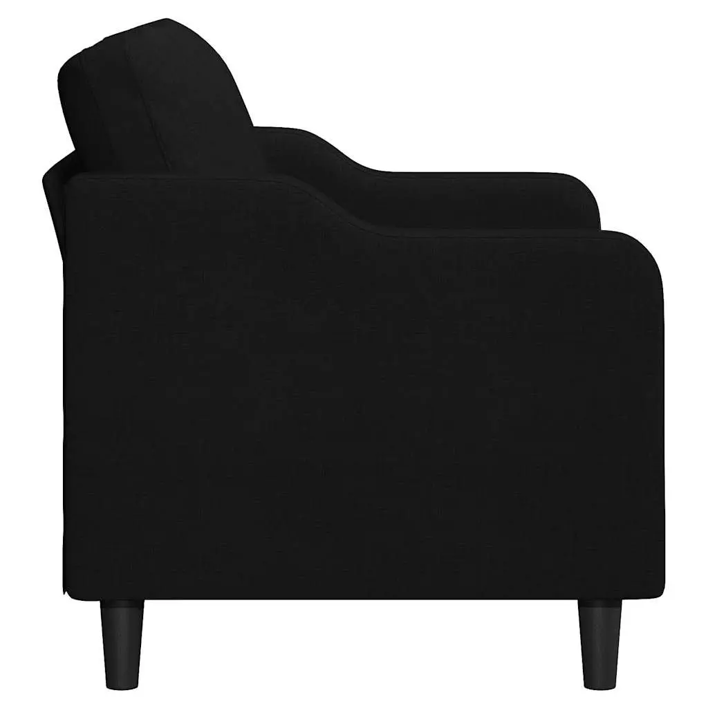 2-Seater Sofa Black Fabric 120cm Modern Couch Lounge Seat