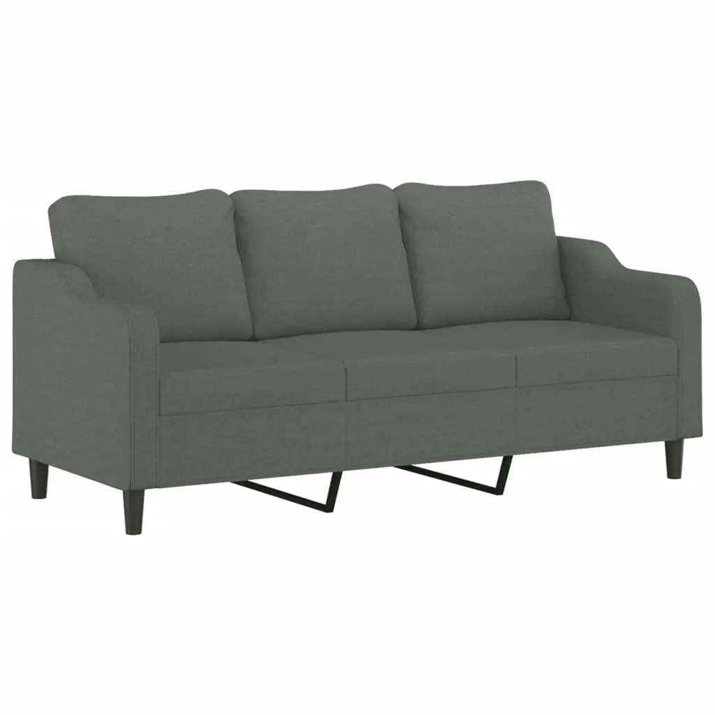 3-Seater Sofa Grey 180cm Fabric Couch Living Room Furniture Lounge Seat