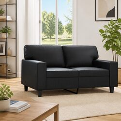 Compact Black 2-Seater Sofa: 120cm of Comfort