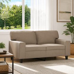 Confidently Designed 2-Seater Sofa in Brown Faux Leather