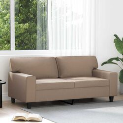 2-Seater Sofa Brown Faux Leather Modern Living Room Couch 140cm Comfortable