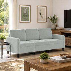 Grey Velvet Sofa: A Compact 3-Seater with Comfort