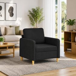 Black Fabric Sofa Chair – Modern Comfort at 60cm