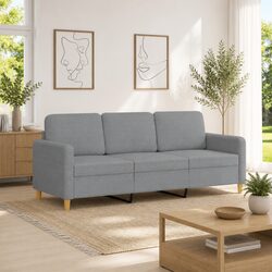 Concise 3-Seater Sofa with Metal Frame, 180cm Width