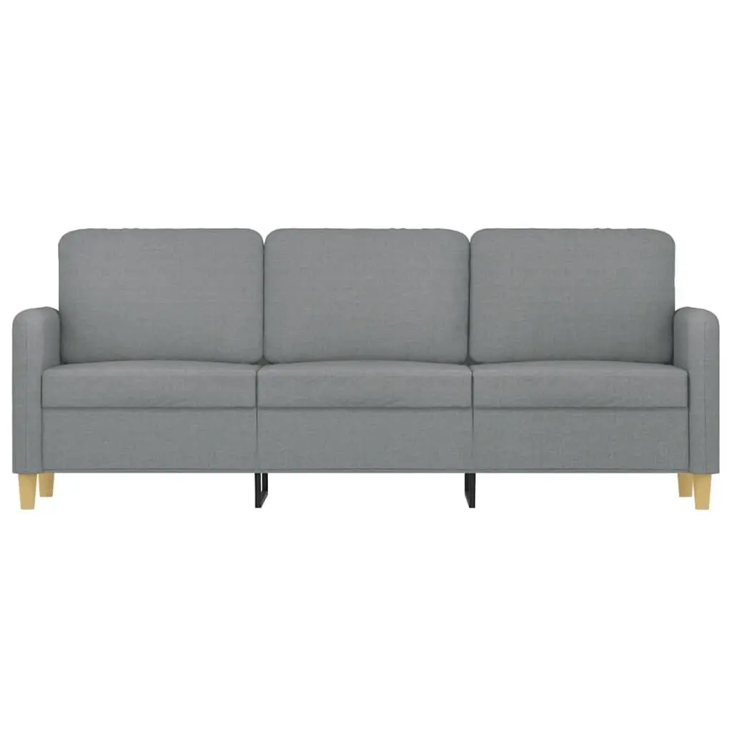 3-Seater Sofa Grey Fabric 180cm Upholstered Couch Living Room Furniture
