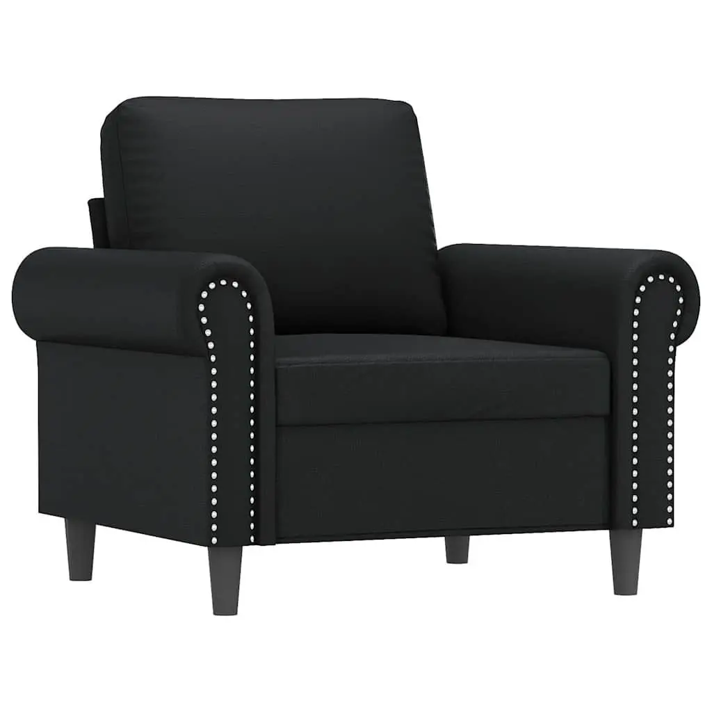 Black Faux Leather Sofa Chair 60cm Armchair Lounge Seat Modern Relaxing