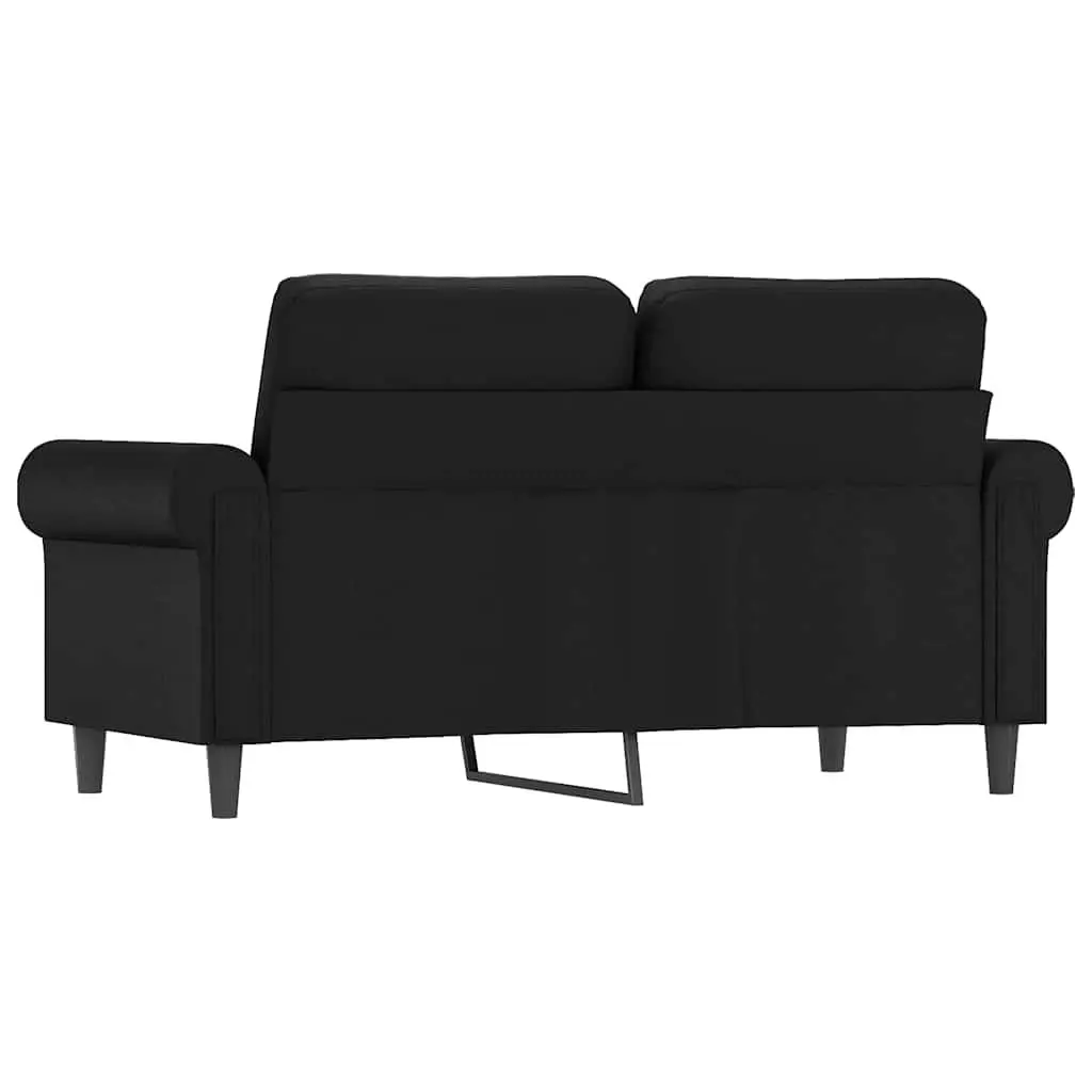 2-Seater Sofa Black 120cm Faux Leather Modern Living Room Couch