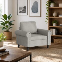 Grey Velvet Armchair