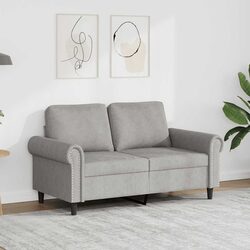 2-Seater Sofa Grey Velvet 120cm Modern Living Room Couch Comfortable Padded
