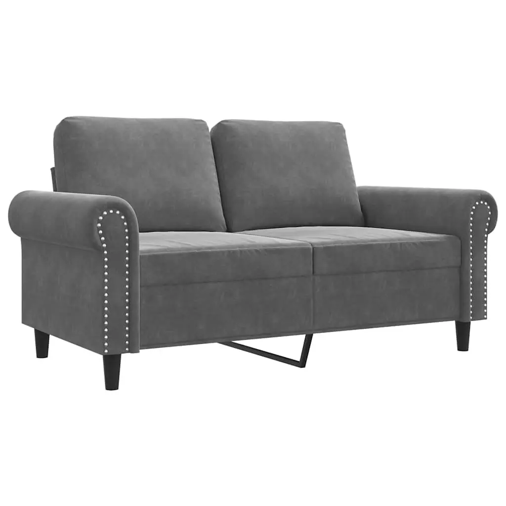 2-Seater Sofa Grey 120cm Velvet Lounge Couch Living Room Furniture