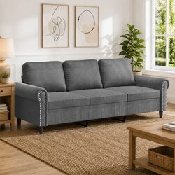 3-Seater Sofa in Grey Velvet