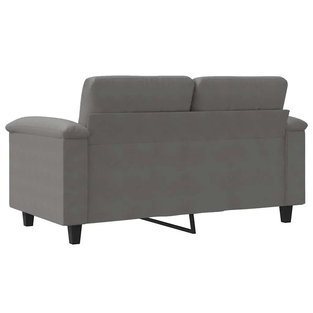 2-Seater Sofa Grey 120cm Microfibre Upholstered Couch Modern Living Room