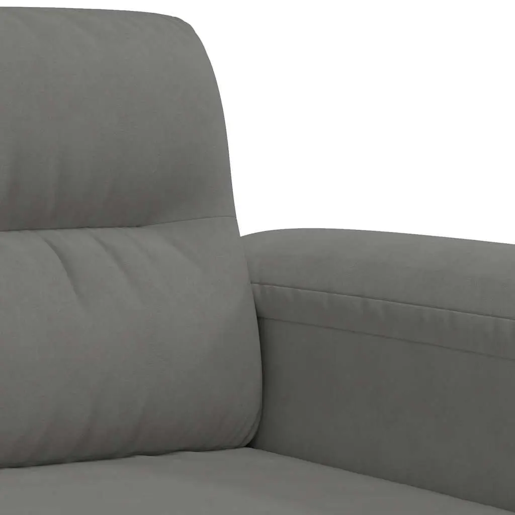 2-Seater Sofa Grey 120cm Microfibre Upholstered Couch Modern Living Room