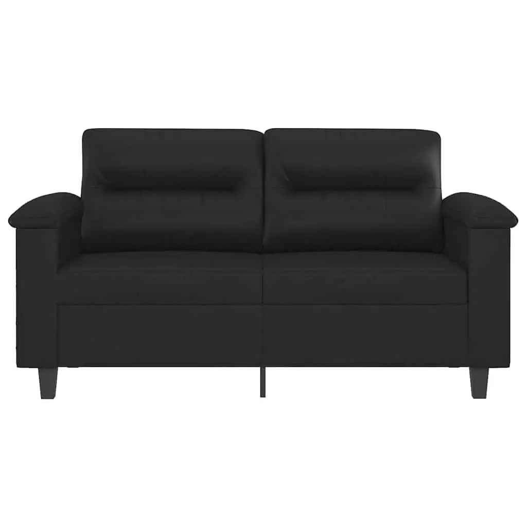2-Seater Sofa Black 120cm Modern Lounge Couch Faux Leather