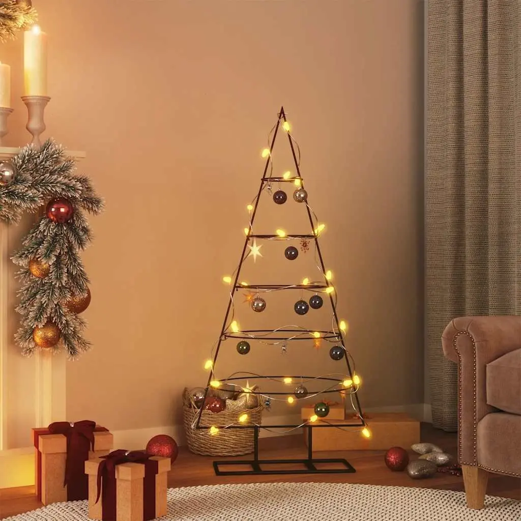 Metal Christmas Tree Frame Black 125cm Modern DIY Decoration Disassemblable