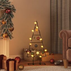 Compact 60cm Black Metal Christmas Tree Frame