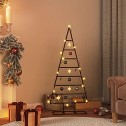 Compact Black Metal Christmas Tree Frame 125cm for Holiday Decor