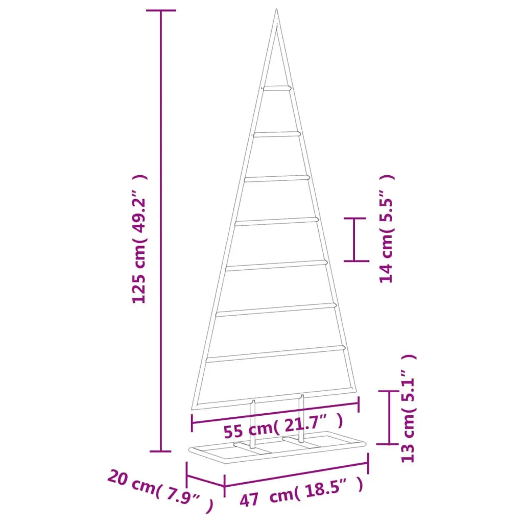 Black Metal Christmas Tree Frame 125cm DIY Modern Stand for Holiday Decoration