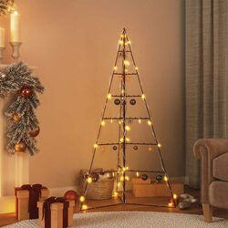 Metal Christmas Tree Frame Black 140cm Modern Decoration Stand DIY Seasonal
