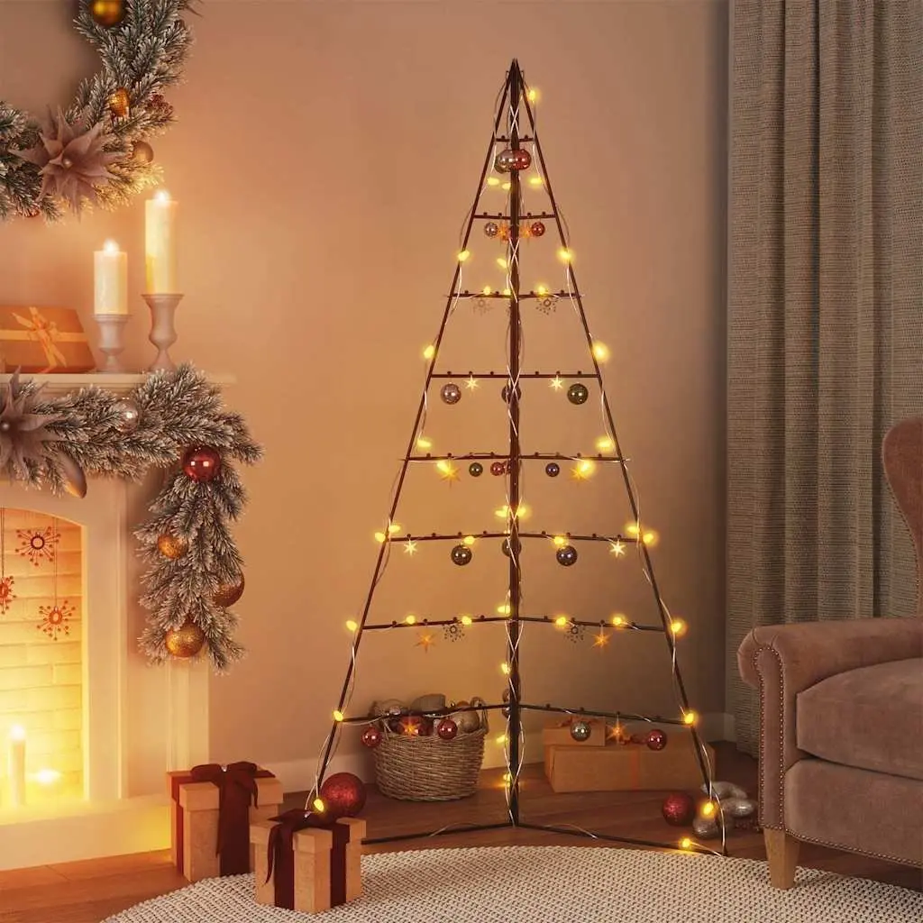 Metal Christmas Tree Frame Black 180cm Modern DIY Decoration
