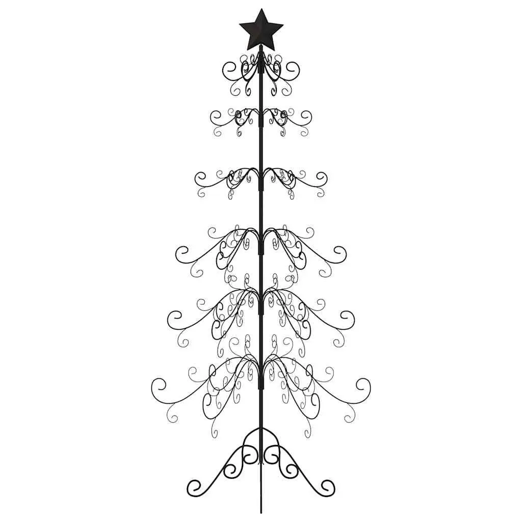 Metal Christmas Tree Frame Black 215cm DIY Decoration Artificial Tree Stand