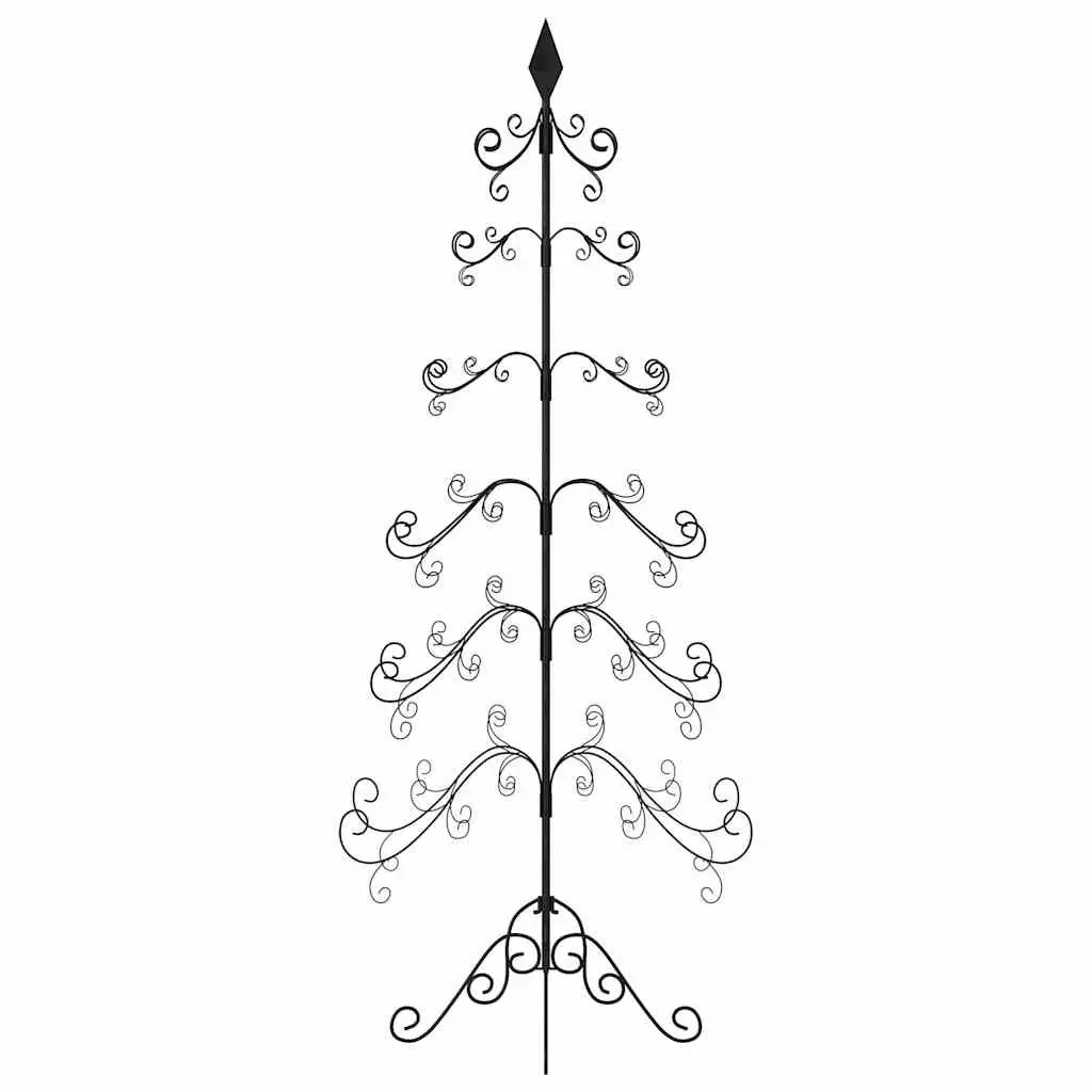 Metal Christmas Tree Frame Black 215cm DIY Decoration Artificial Tree Stand