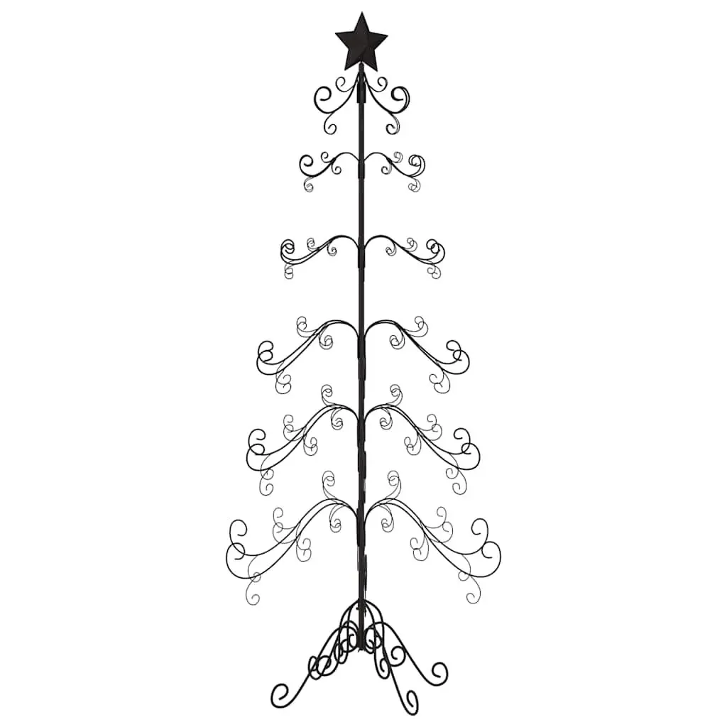 Metal Christmas Tree Frame Black 215cm DIY Decoration Artificial Tree Stand
