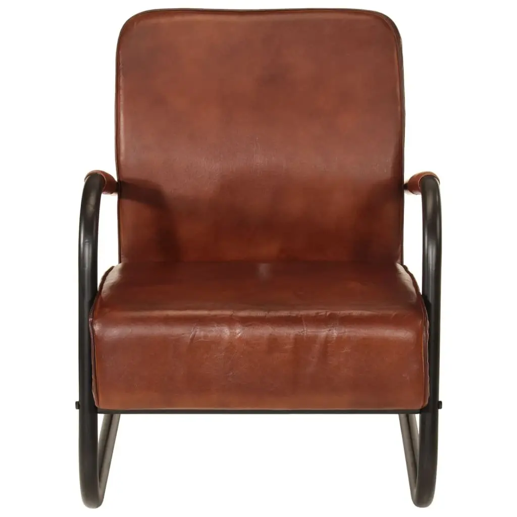 Brown Leather Armchair Single Sofa Chair Lounge Seat Living Room Furniture