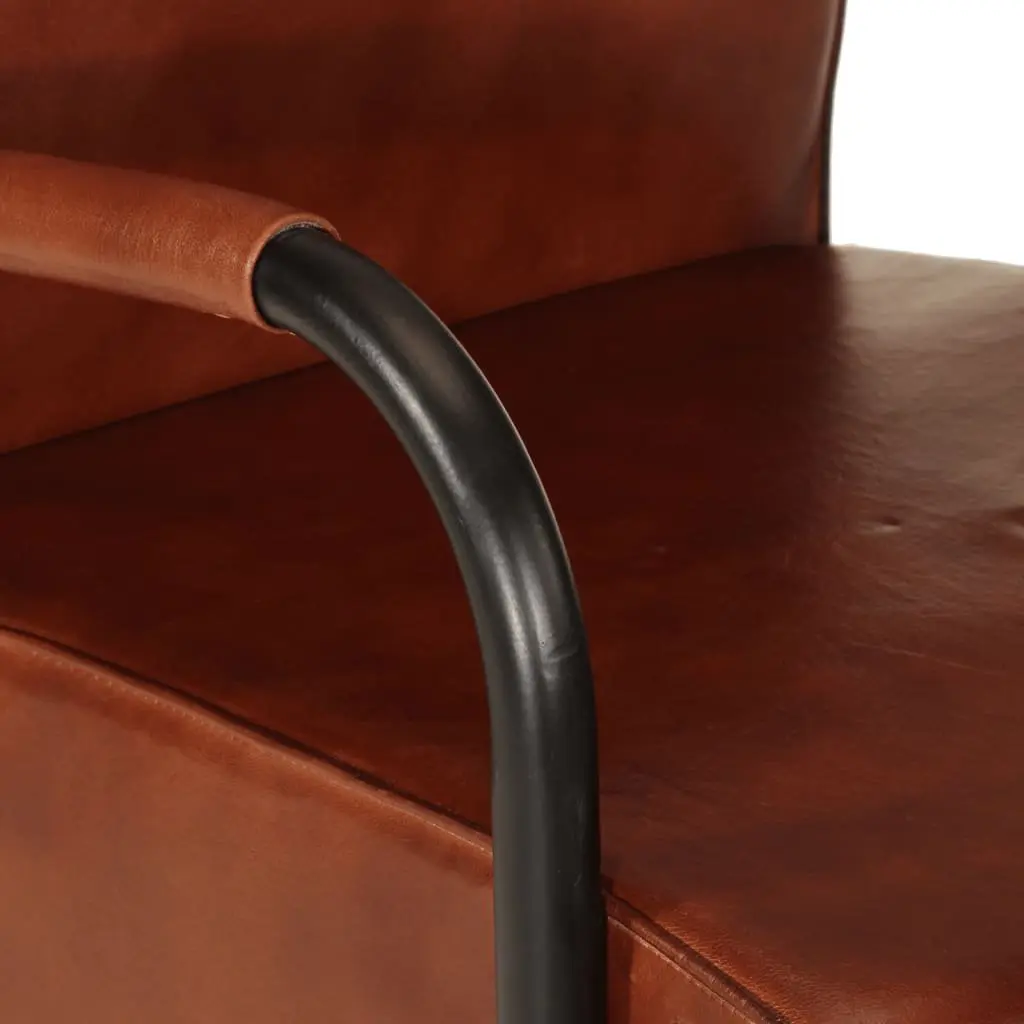 Brown Leather Armchair Single Sofa Chair Lounge Seat Living Room Furniture