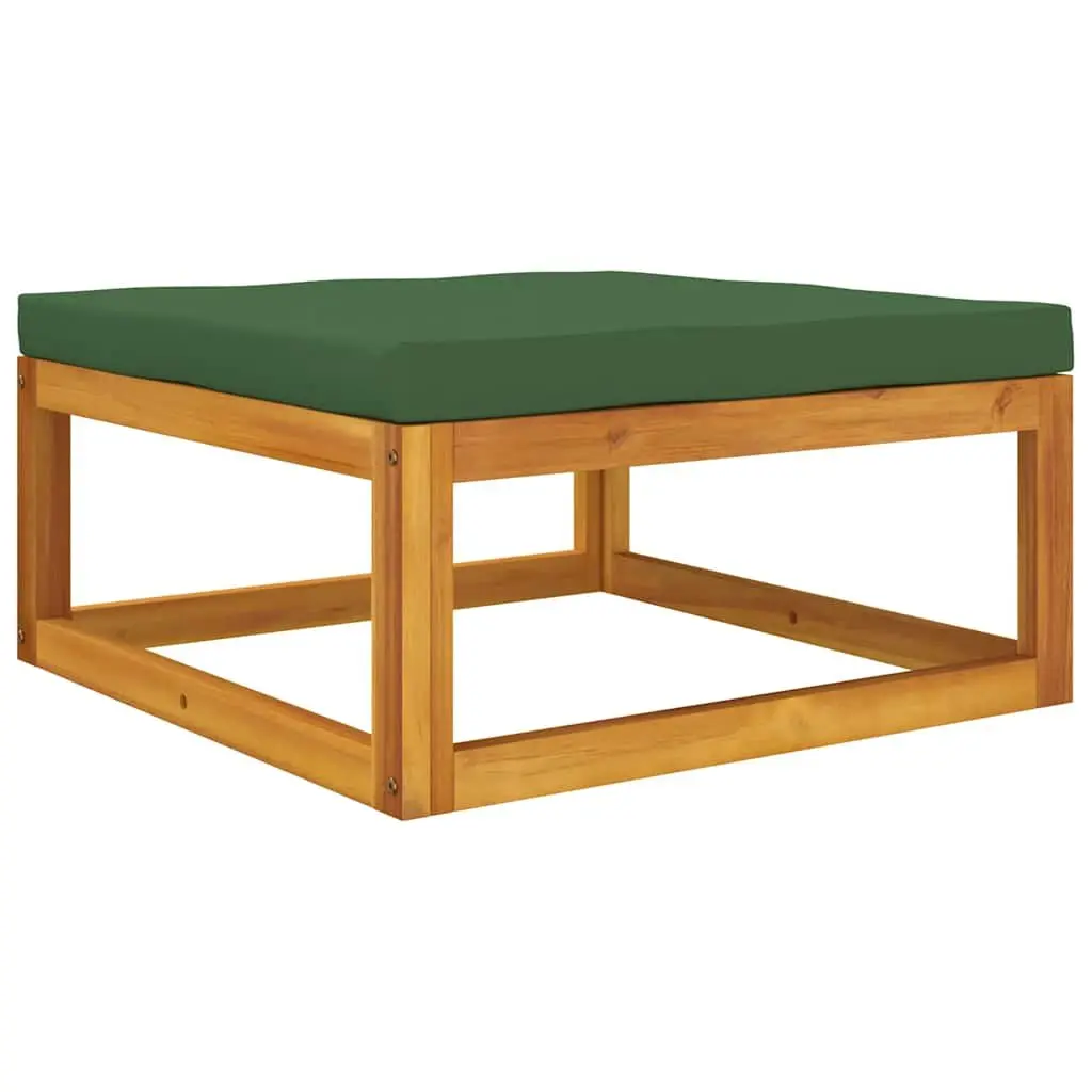 3 Piece Garden Lounge Set Green Solid Wood Acacia Outdoor Sectional Sofa with Cushions