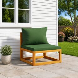 Compact Middle Sofa Section with Green Cushions