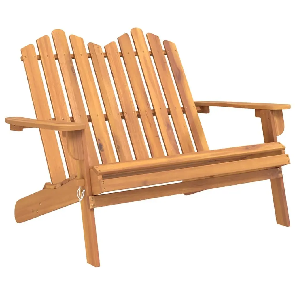 Adirondack Garden Bench Brown 126cm Foldable Outdoor Seating