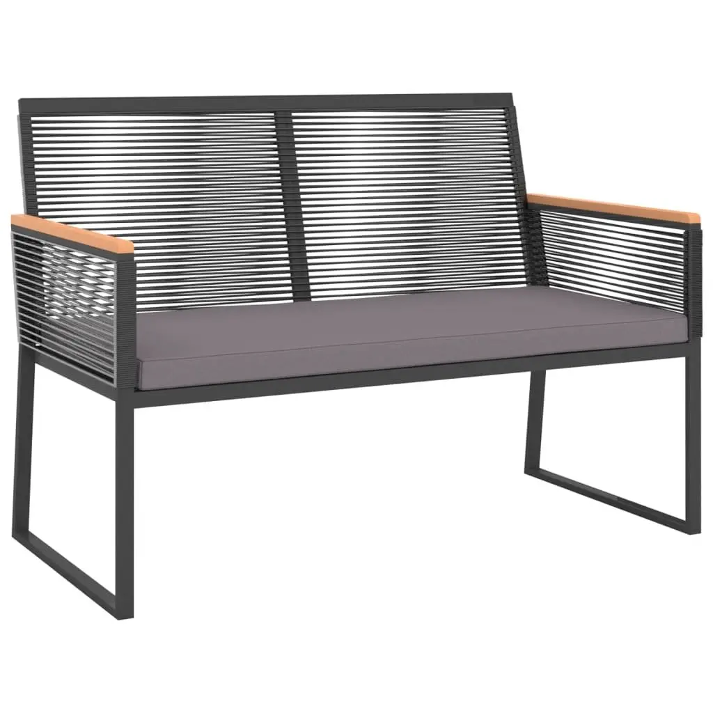 Garden Lounge Set with Cushions in Black