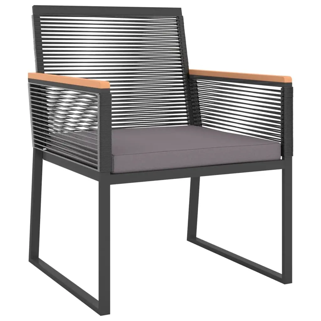 Garden Lounge Set with Cushions in Black