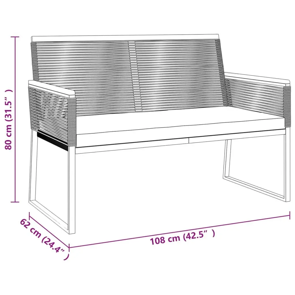 Garden Lounge Set with Cushions in Black