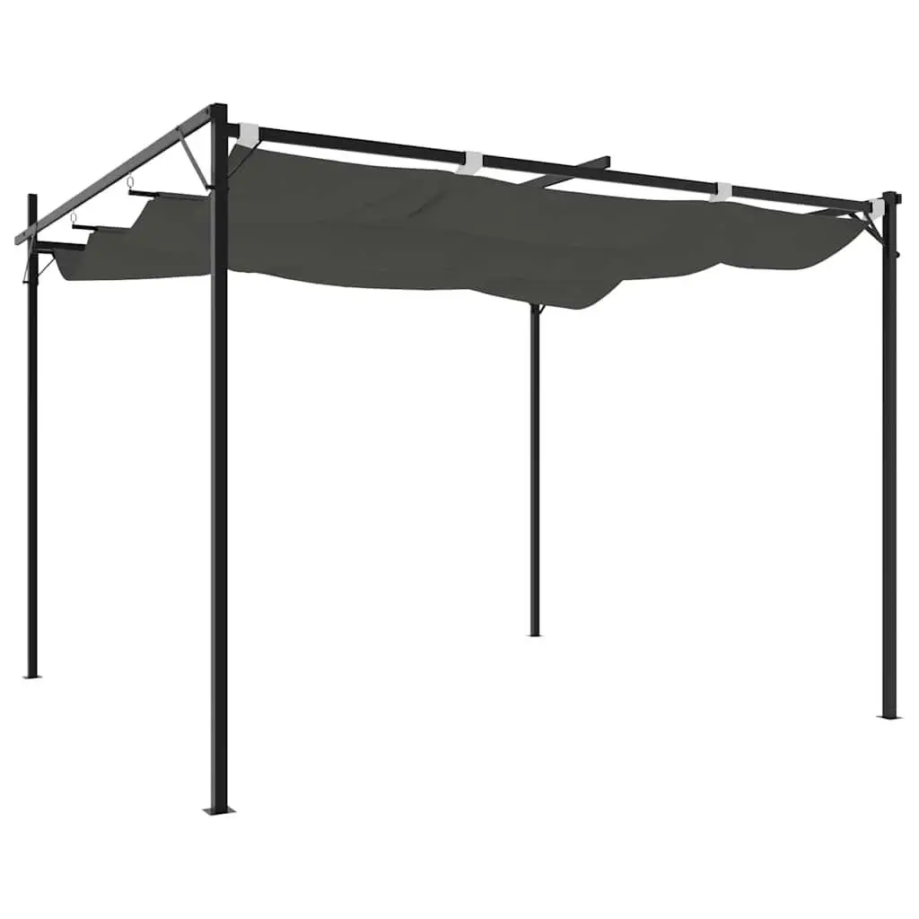 Pergola Anthracite 295x292x230cm Retractable Roof Outdoor Shelter