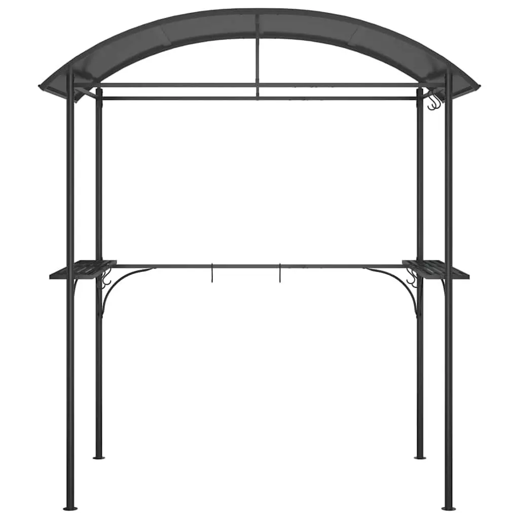 BBQ Gazebo Anthracite 220x115x230cm Steel Frame with Side Shelves and Hanging Bars for Outdoor Entertaining