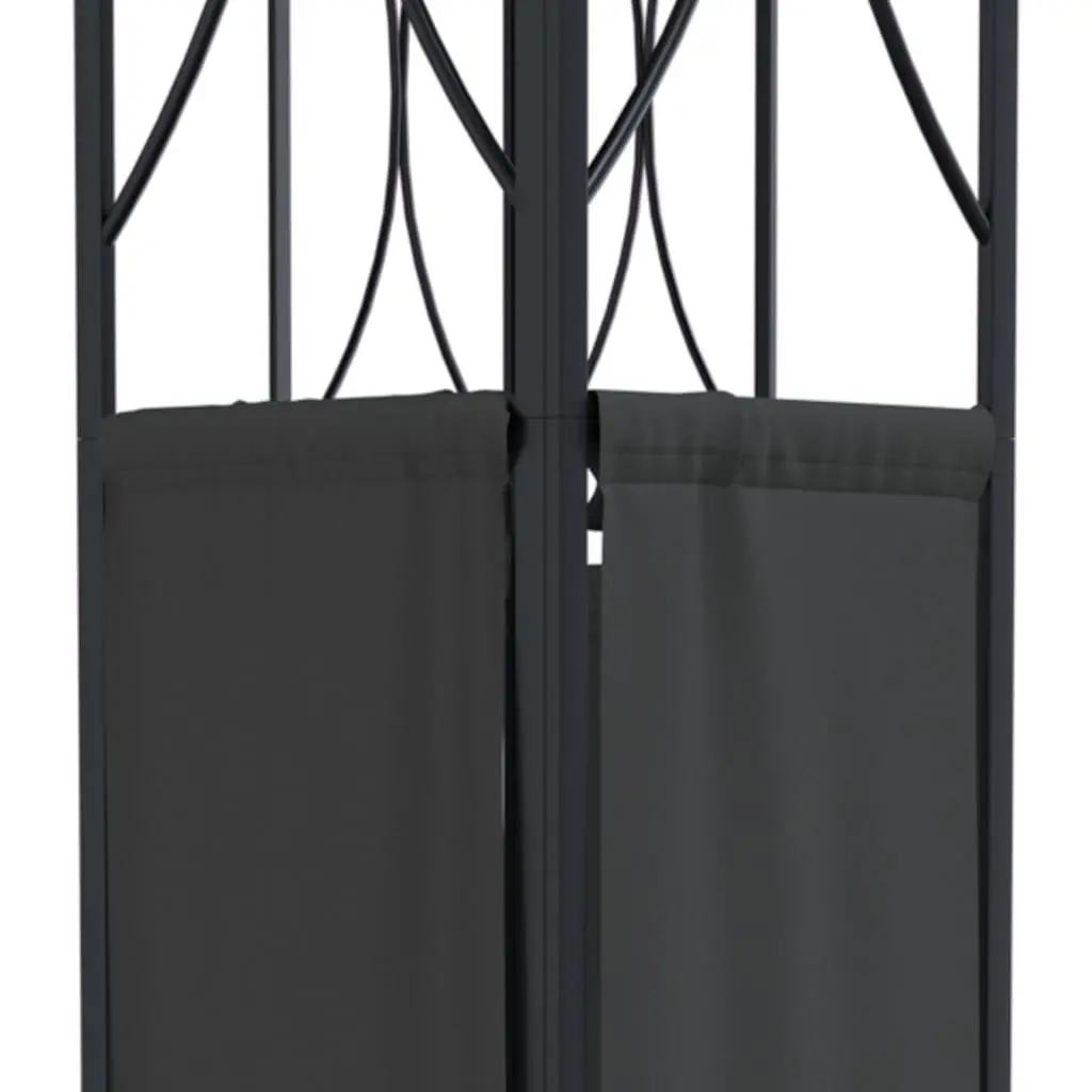 Gazebo Anthracite 400x300 cm Steel Frame Double-Tiered Roof Garden Outdoor Canopy