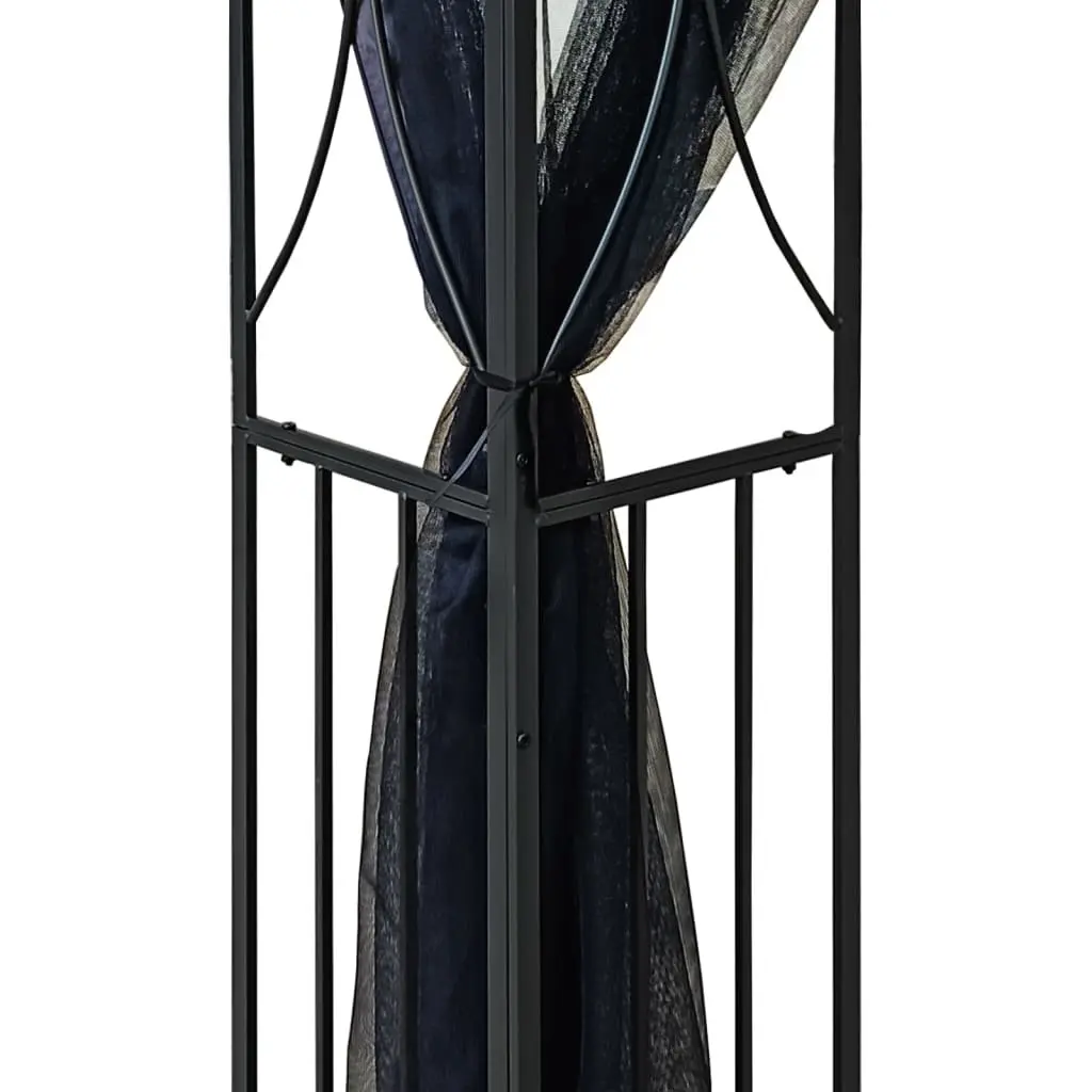 Gazebo Anthracite 300x300x270cm Steel Frame Double-Tiered Roof Water-Resistant Mesh Sidewalls