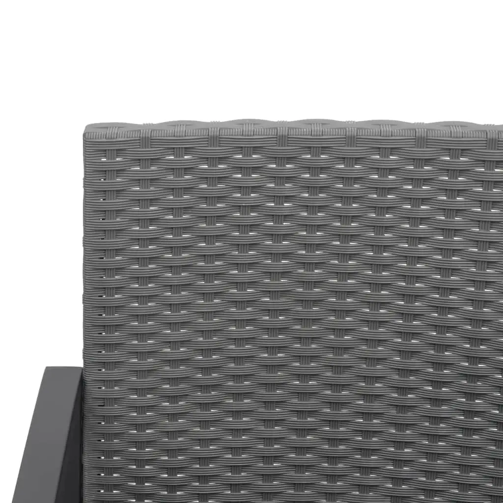 2-Seater Garden Bench Grey Rattan with Cushions Ergonomic Support