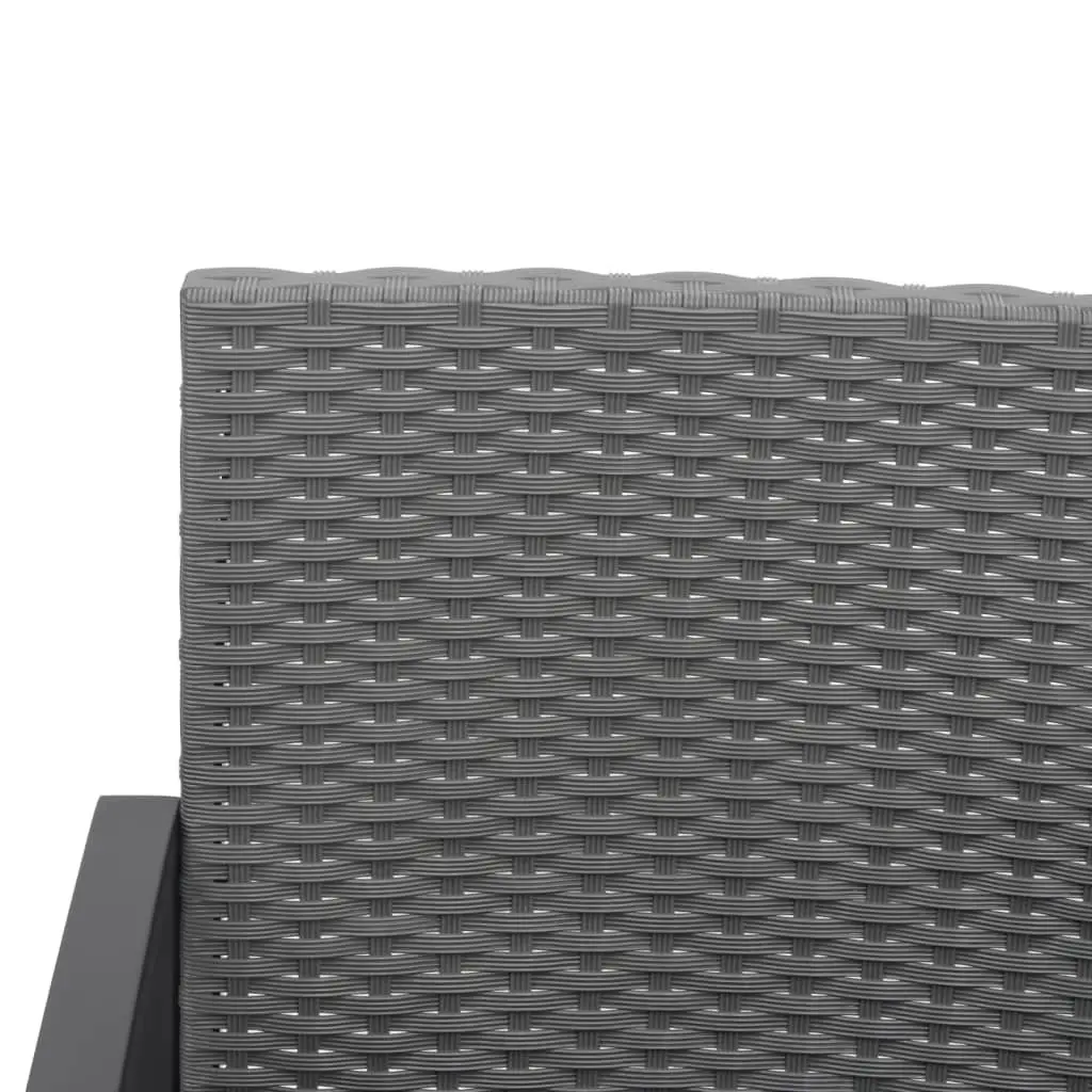 Garden Dining Set 5 Piece Outdoor Patio Furniture with Cushions Grey Rattan