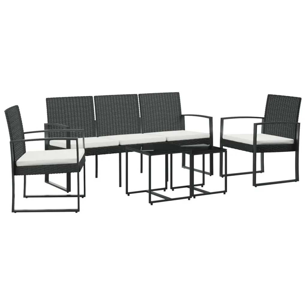 Garden Dining Set Black 5 Piece Outdoor Furniture Patio Table Chairs with Cushions