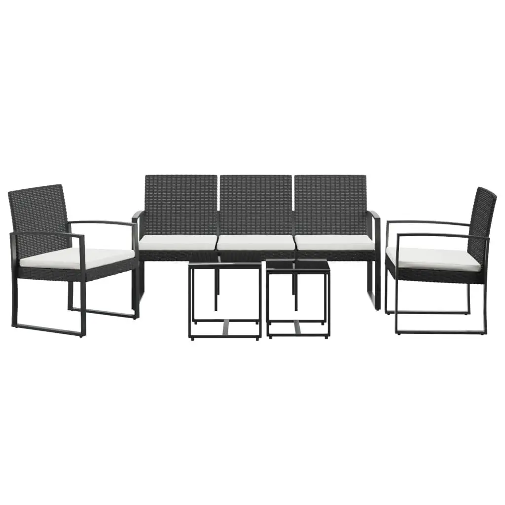 Garden Dining Set Black 5 Piece Outdoor Furniture Patio Table Chairs with Cushions