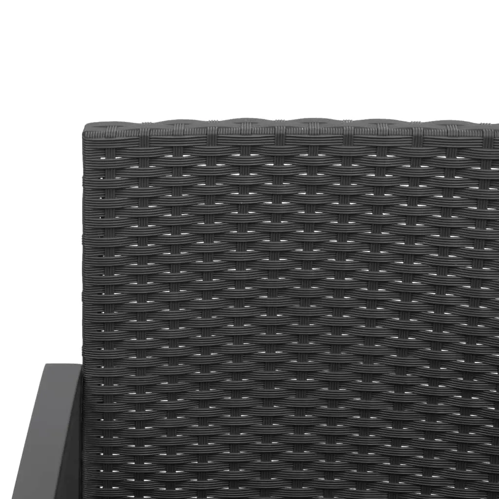 Garden Dining Set Black 5 Piece Outdoor Furniture Patio Table Chairs with Cushions