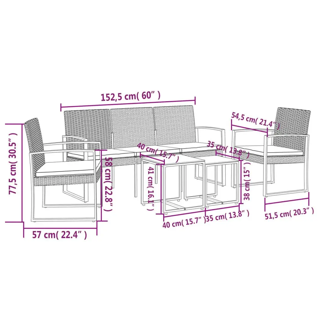 Garden Dining Set Black 5 Piece Outdoor Furniture Patio Table Chairs with Cushions